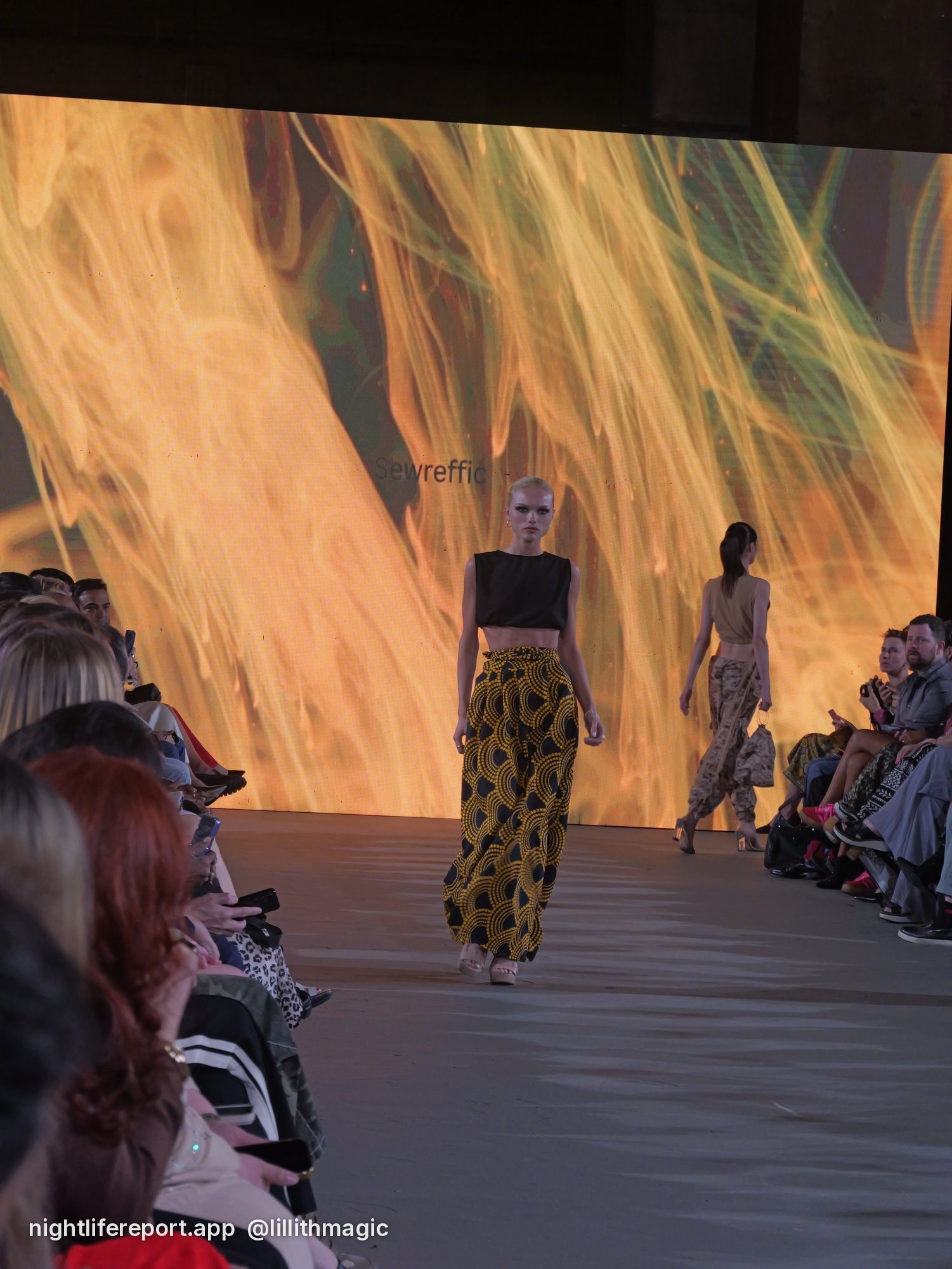 Two Sewreffic looks on the runway at Bureau LA Fashion Week, Oct. 16, 2026