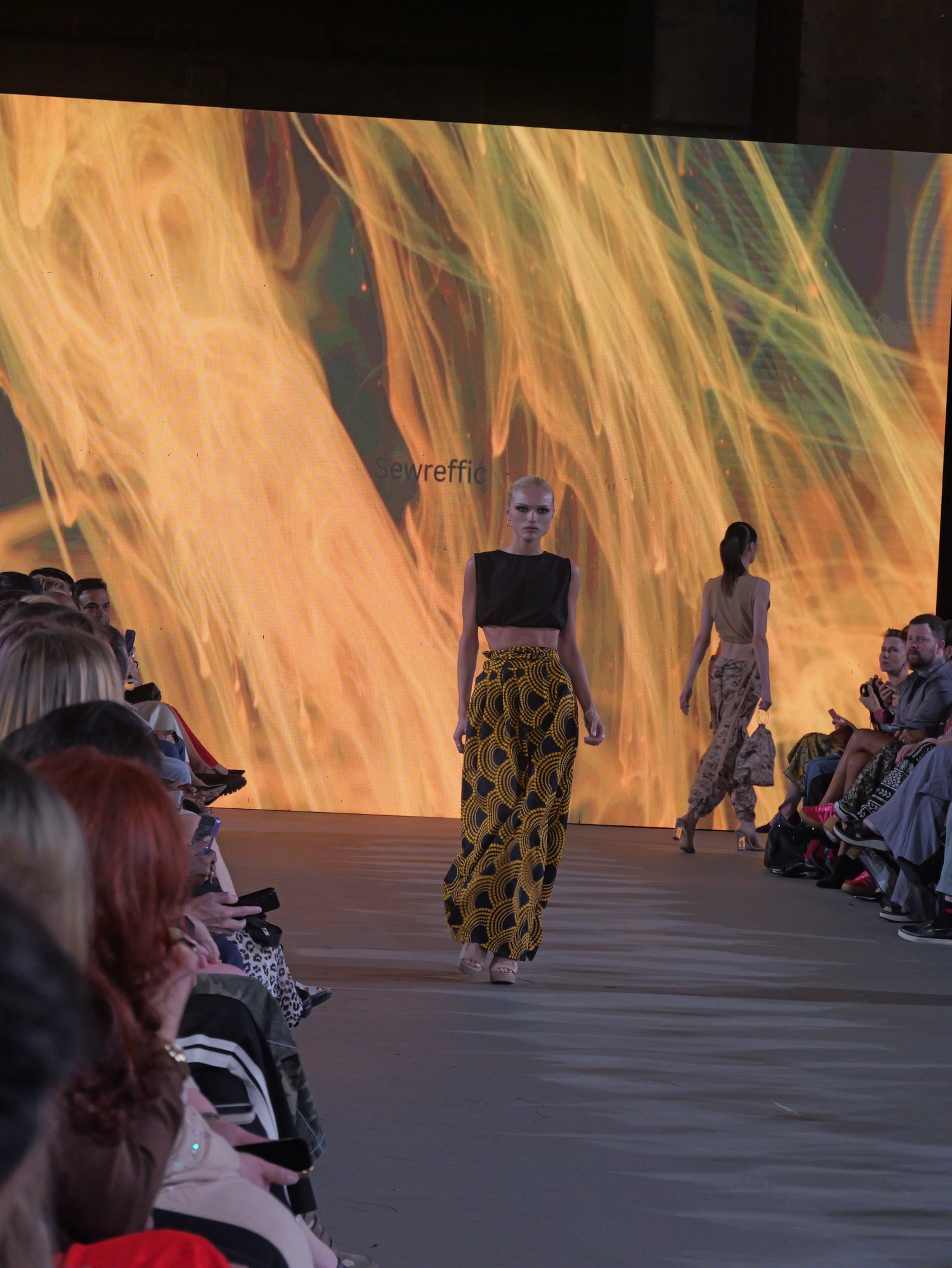 Two Sewreffic looks on the runway at Bureau LA Fashion Week, Oct. 16, 2026