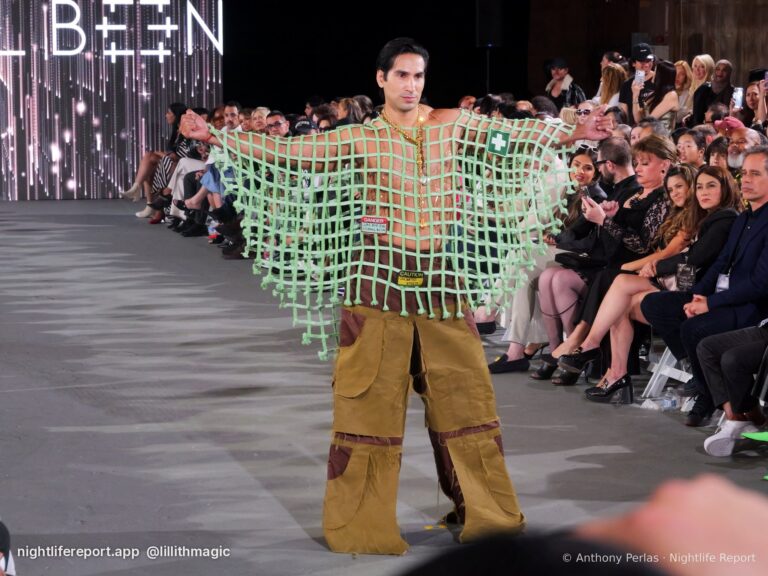Eternal Been look on the runway at The Bureau Fashion Week LA, Day 2, The Finale, Sat Oct 17, 2026 (frame P1000982). Photo: Anthony Perlas / nightlifereport.app