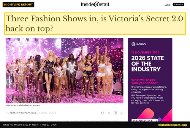 VS stock rises 3% the day after the show