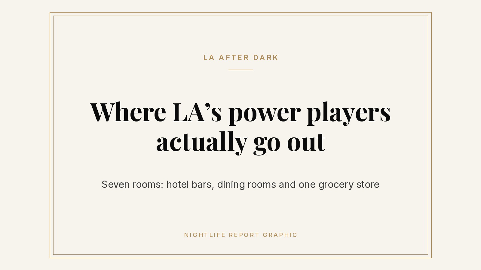 Where LA’s Power Players Actually Go Out