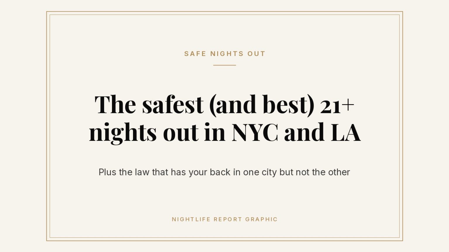 Nightlife Report graphic: The safest (and best) 21+ nights out in NYC and LA