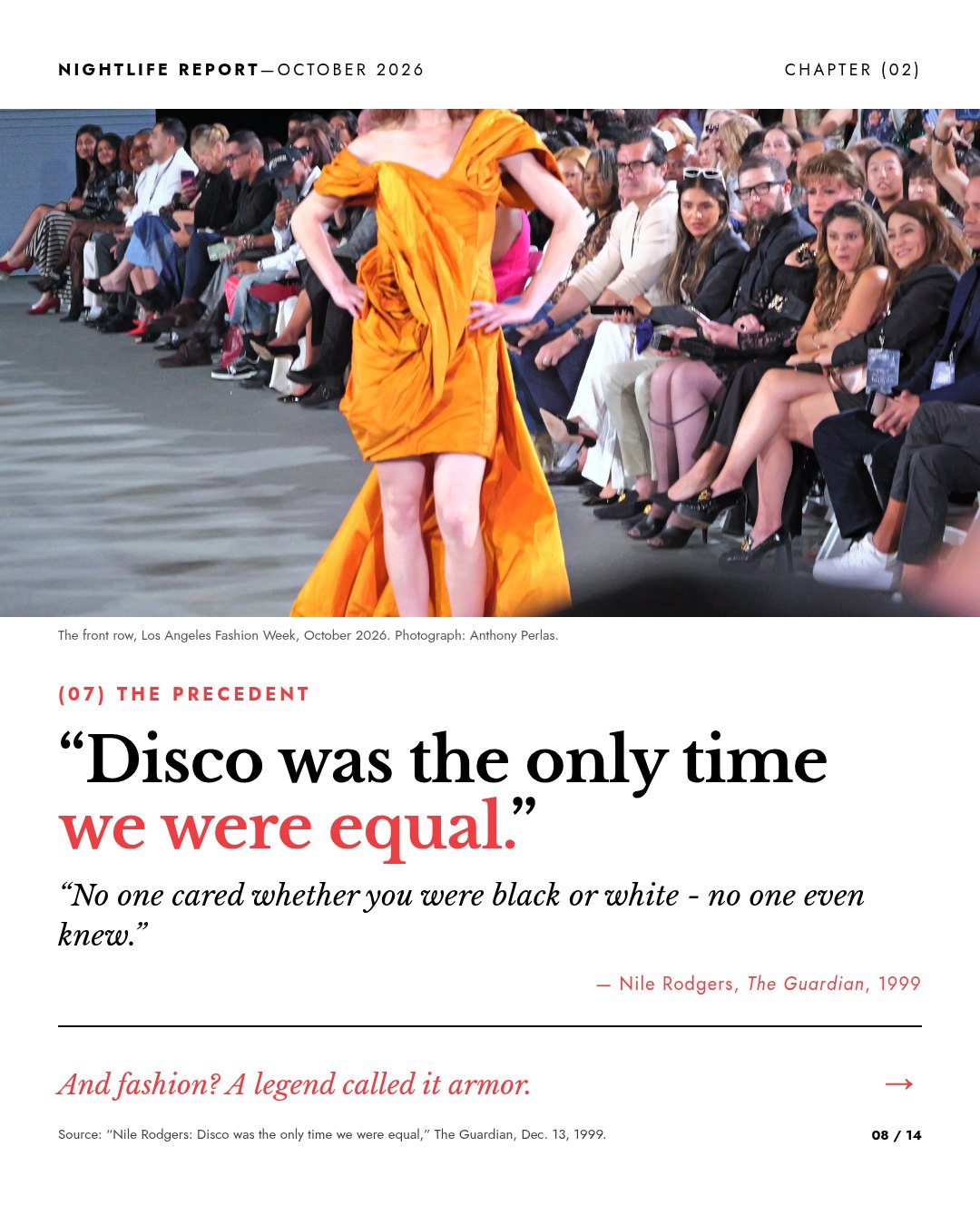 Slide: “Disco was the only time we were equal.”