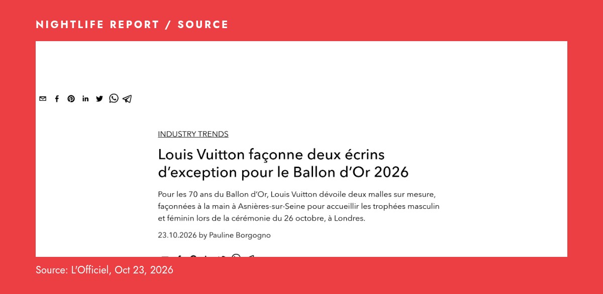 L'Officiel headline: Louis Vuitton façonne deux écrins d’exception pour le Ballon d’Or 2026