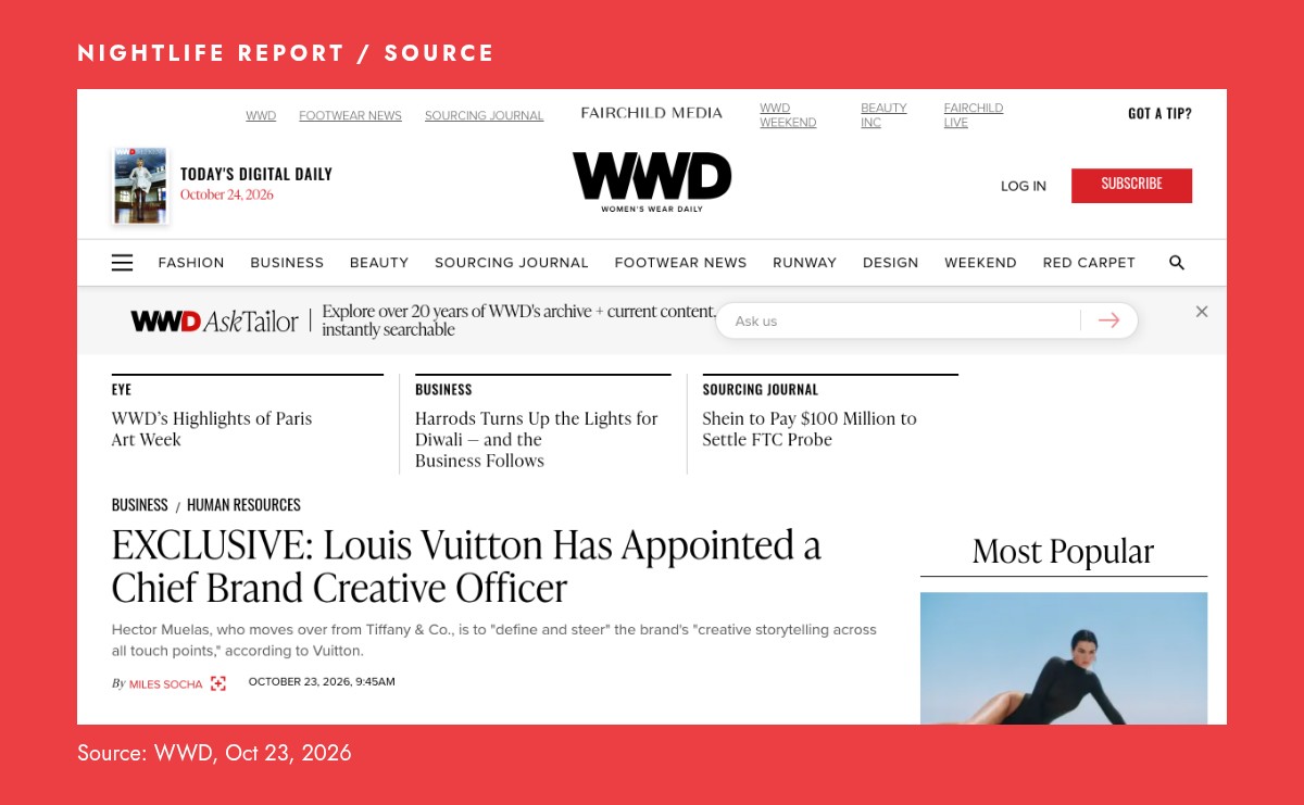 WWD headline: EXCLUSIVE: Louis Vuitton Has Appointed a Chief Brand Creative Officer